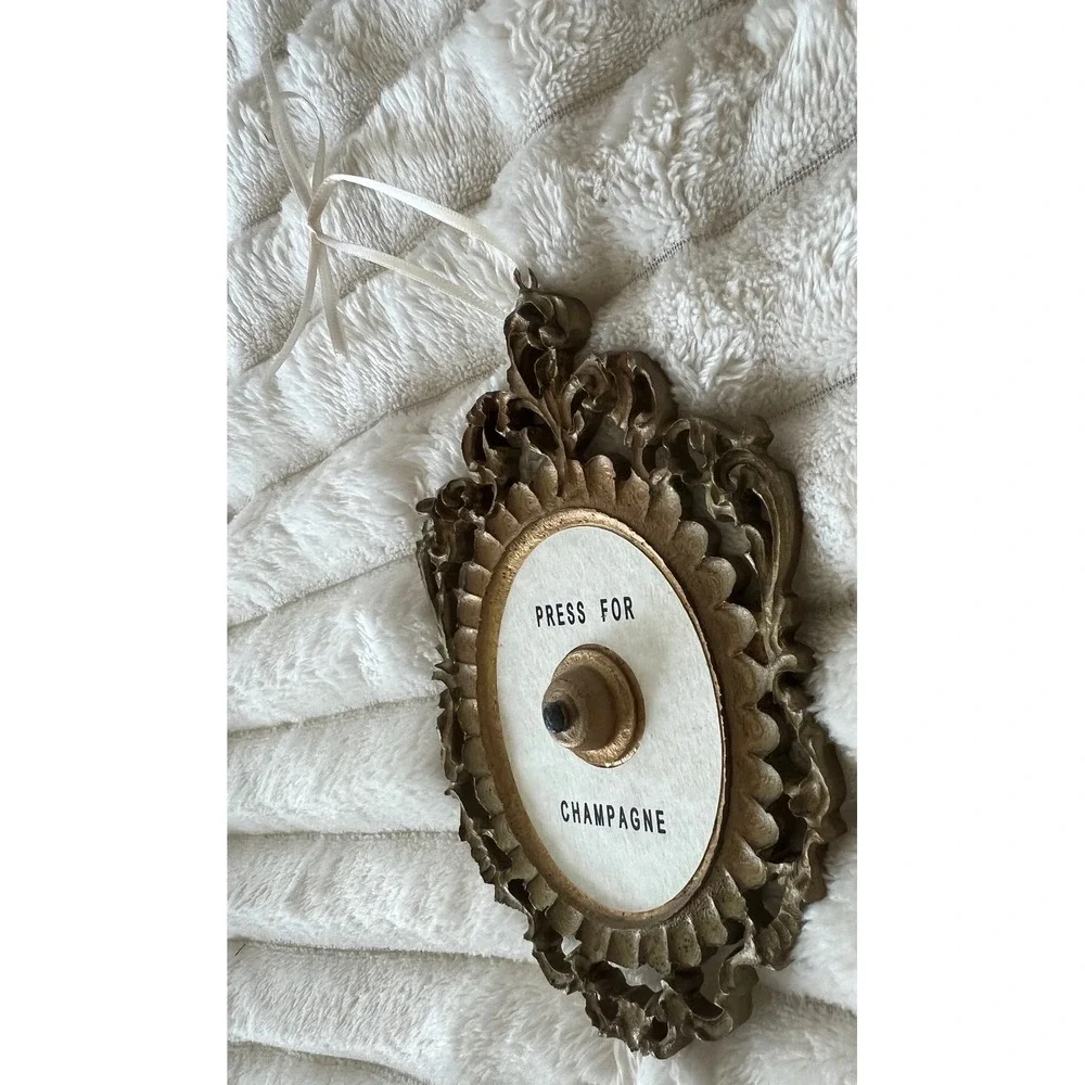 Press For Champagne Ornament Gold Ornate Baroque Style Decorative Wall Hanging